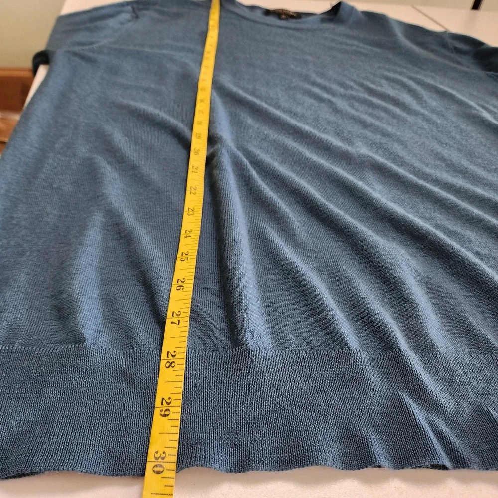 Banana Republic Mens Merino Wool Crewneck Sweater Size XL Blue Long Sleeve